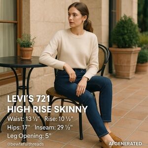 Levi’s 721 High Rise Skinny Jeans Women’s 27 (W27) Dark Wash